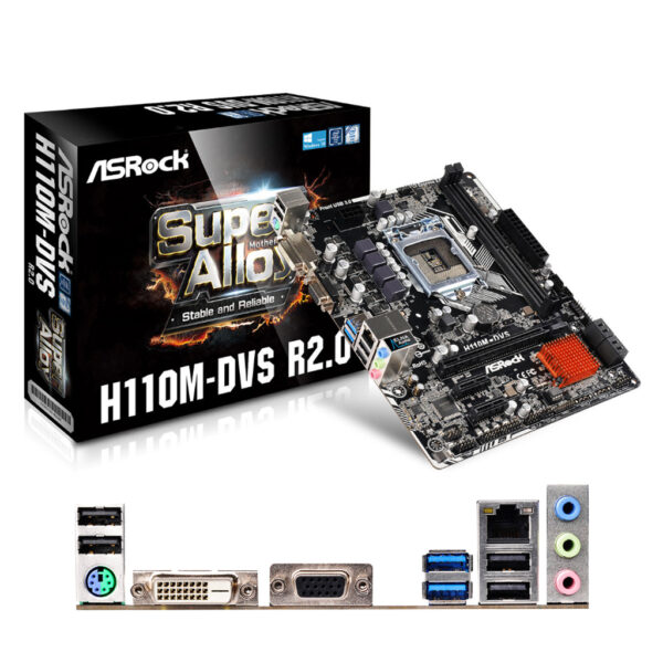 MOTHER BOARD ASROCK H110M-DVS 1151 DDR4